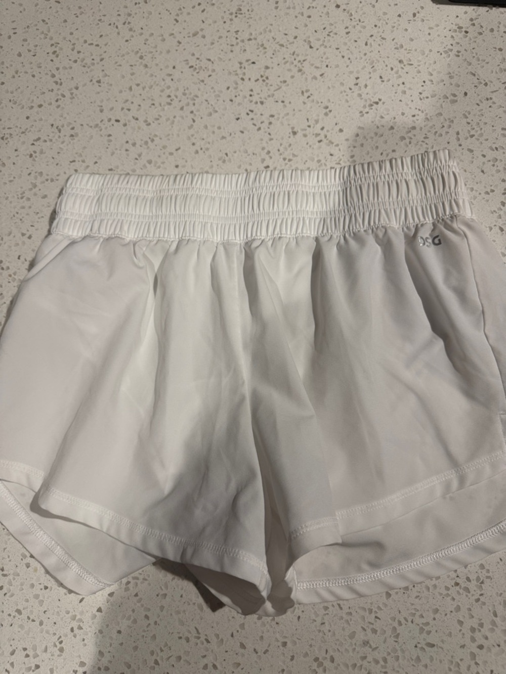 DSG White Athletic Elastic-Waist Shorts